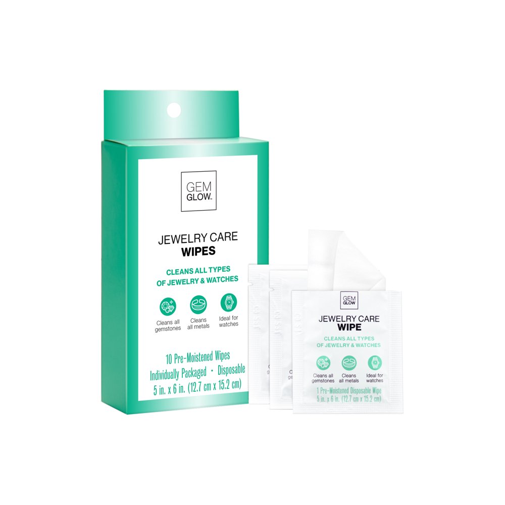 Gem Glow Gem Glow Watch Cleaning Kit with Polishing Cloth & 10 ct. Jewelry Wipes