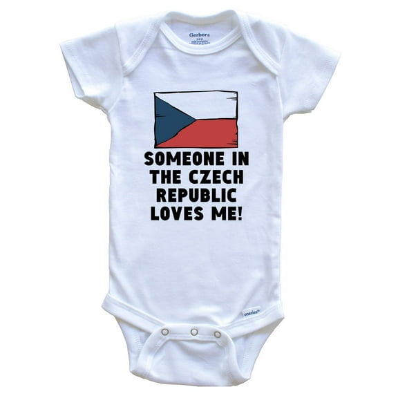 Someone In the Czech Republic Loves Me Czech Flag Baby Bodysuit