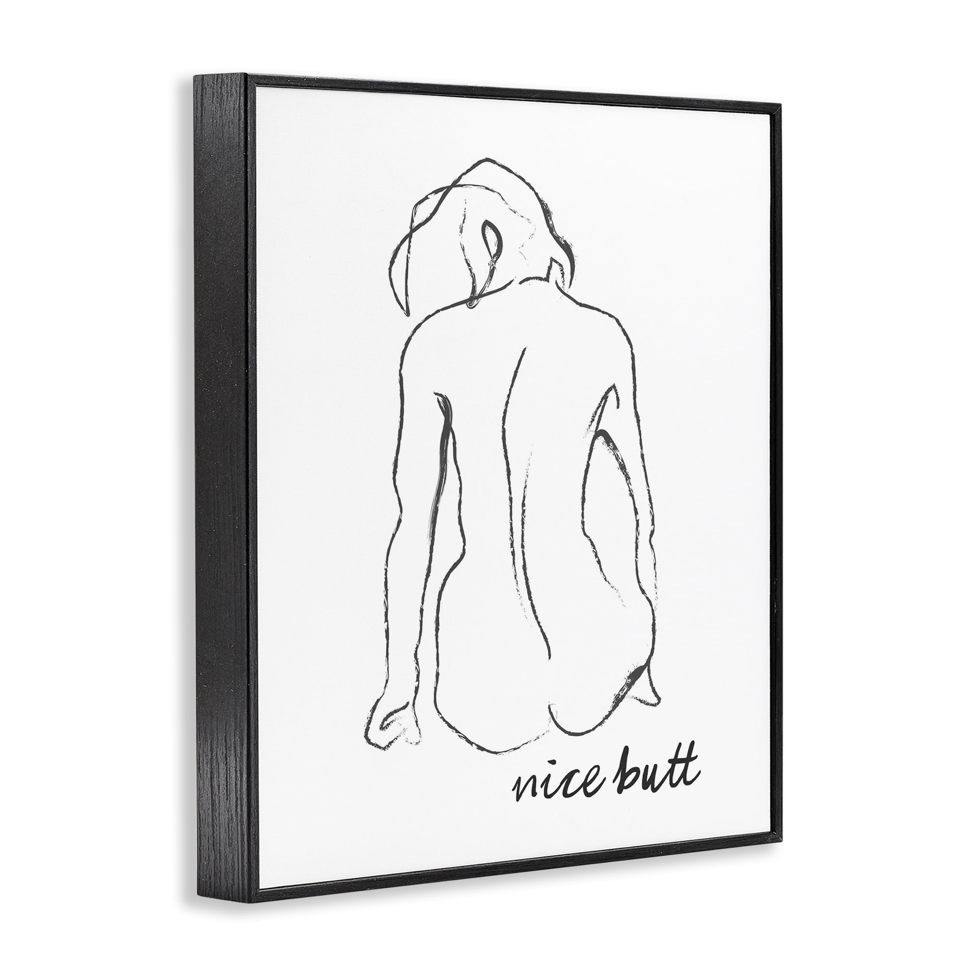 Stupell Industries Nice Butt Bathroom Refresh Black Framed Giclee Art, design by Lettered and Lined