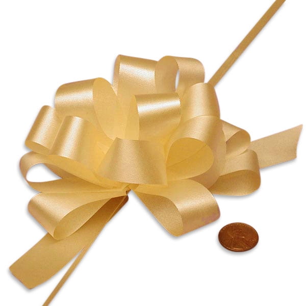 4" Yellow Pull String Bow Quantity 50 Width 3/16" by Paper Mart