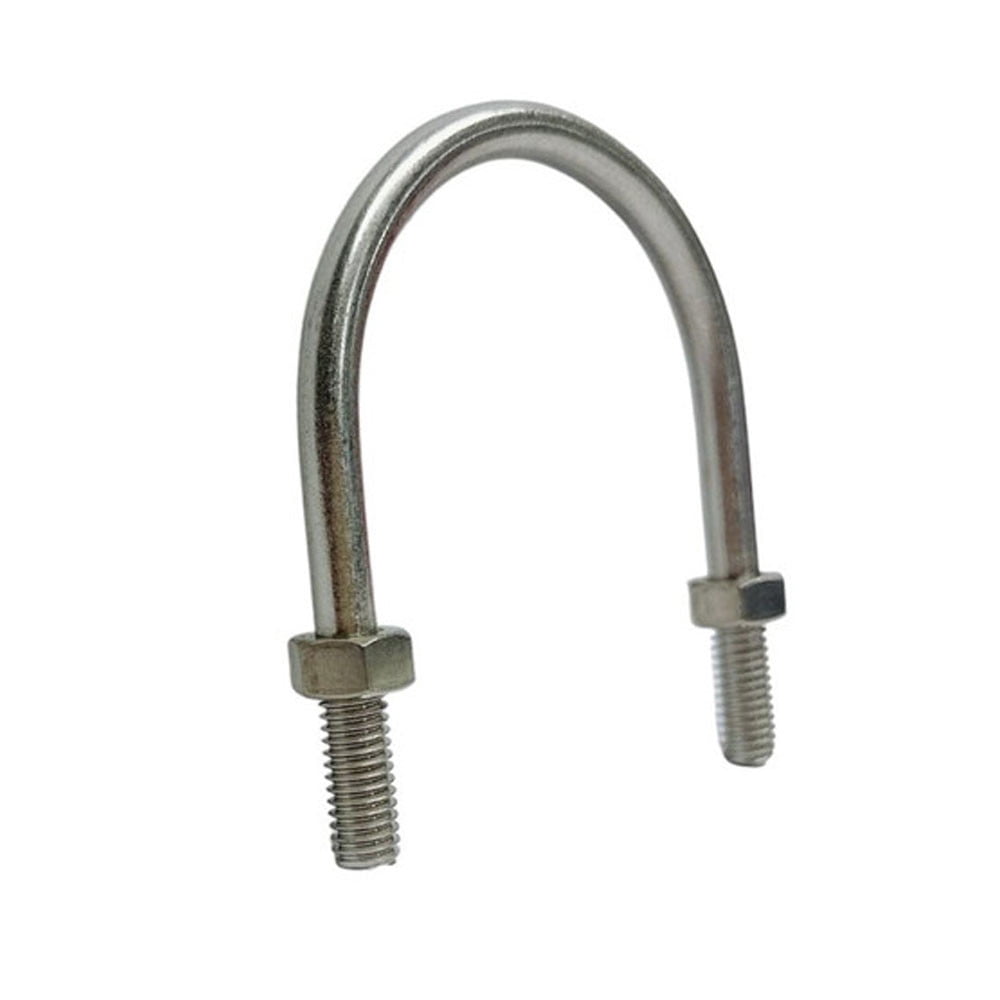 3.68"L U-Bolts, 5/16"-18 Thread W/ Hex Nuts, 600 Lbs WLL, Stainless Steel 4 Pcs