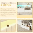 thumbnail image 6 of Mirightone Twin Daybed with Storage Drawers & USB Ports, Upholstered Corner Bed Frame with LED for Teens Adults, White, 6 of 6