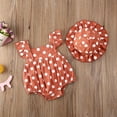 thumbnail image 2 of Seyurigaoka Baby Girls Romper with Hat, Sleeveless Polka Dots Bodysuit, Jumpsuit  Cap, 2 of 7