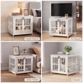 thumbnail image 3 of YOKWOK 26 Inch Heavy Duty Dog Crate Furniture, Small Dog Kennel with 6 Locks & & Double Door, Escape-Proof Indoor Dog Cage for Small Dogs, Chew Resistant Metal Dog House, White, 3 of 7