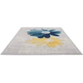 thumbnail image 3 of Blue Yellow Grey Gray Floral Flowers Modern Contemporary Area Rug Carpet Tapis, 3 of 5