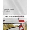 thumbnail image 6 of 4th of July RV Awning Sun Shade Screen 9'X7' American Flag Mesh Sunscreen Red White Blue Star Stripes Awning Shade Screen with Zipper UV Blocker Completed Kits Outdoor Canopy for RV Motorhome Camper, 6 of 7