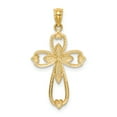 thumbnail image 4 of Finest Gold 14K with Rhodium Diamond-cut Cross Pendant, 4 of 4