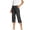 Dark Gray plus size capri pants with pockets a1, variant on Cagogo Women's Plus Size Capri Pants Elastic Waist with Pockets Casual Solid Loose Capri Pants Summer Cropped Palazzo Trousers for Vacation Beach Work Lounge, Blue S