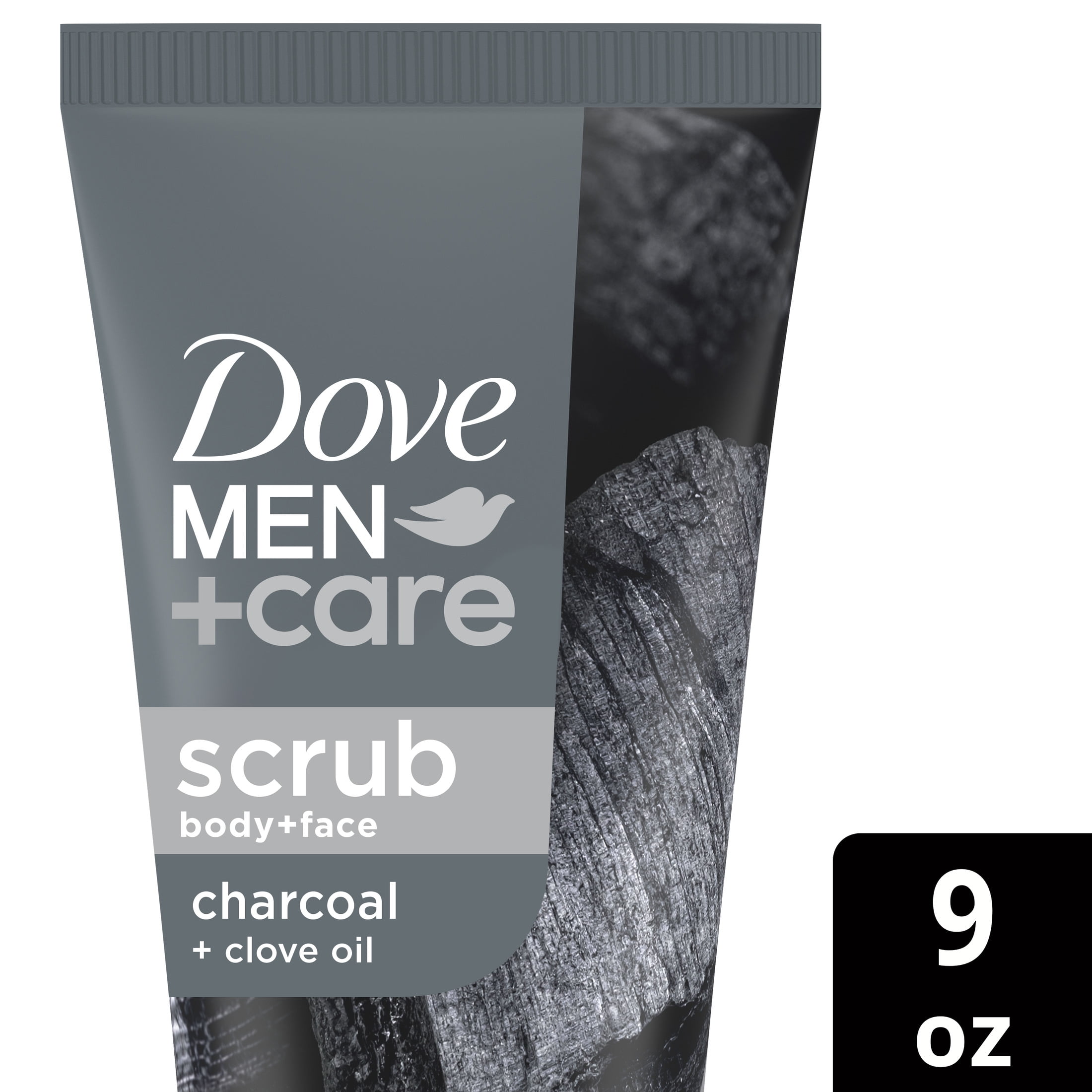 Dove Men+Care Exfoliating Body & Face Scrub for Men Charcoal & Clove Oil, 9 oz