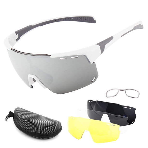 Gafas de sol Gafas de ciclismo con 3 lentes intercambiables UV400 Gafas de sol deportivas MTB Gafas de bicicleta de carretera para hombres Mujeres Correr Conducir Pesca Béisbol Golf Abanopi Gafas de sol