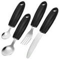 thumbnail image 2 of 1 Set Adaptive Utensils for Elderly with Hanging Hole for Home Use Durable Black, 2 of 8