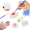 thumbnail image 2 of Rocas de pintura grandes, planas y lisas, piedras de pintura multicolores, piedras para arte y bricolaje, escogidas a mano, perfectas para fiestas infantiles, manualidades y decoración(Blanc, 2 of 5