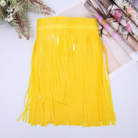 Namzi 2pcs 30*300cm Party Decorations, Birthday Decor, Shiny Foil-Style Fringe Garland for Wedding & Photo Backdrop,Yellow