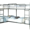 thumbnail image 2 of Benjara Twin over Twin Bunk Bed with Safety Guard Rails, Sandy Black and Dark Bronze, 2 of 5
