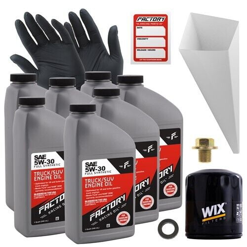 Factory Racing Parts Oil Change Kit Compatible with Ford Bronco 2021-2023, Ranger 2019-2023 2.3L 5W-30 Full Synthetic Oil - 7 Quarts
