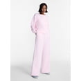thumbnail image 2 of No Boundaries Soft Fleece Wide Leg Pants, 30” Inseam, 1 or 2-Pack, Women’s XXS-4X, 2 of 5