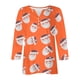 thumbnail image 4 of Puntoco Blusa informal de cuello redondo con mangas 3/4 cortas y estampado a la moda para mujer, 4 of 5