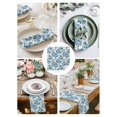 thumbnail image 3 of Blue Pumpkin Cloth Napkins Set of 4 Reusable Dinner Napkins, Thanksgiving Autumn Fall Leaf Flower Cocktail Napkin Washable Table Napkins for Wedding/Holiday Party/Baby Shower 20"x20", 3 of 7