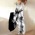 thumbnail image 2 of Huresd Overalls for Women Wide Leg Backless Suspender Overalls Sleeveless Floral Print Loose One Piece Baggy Overalls White S, 2 of 5
