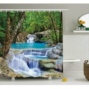 Fall Shower Curtains Natural Waterfall Decor Shower Curtain Set Fairy Image Of Asian By The Rocks In