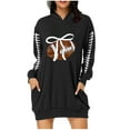 thumbnail image 2 of Dasayo Football Dress for Women 2025 Trendy Plus Size Black Pockets Hooded Dress Shirt Dresses for Women 2025 S, 2 of 4