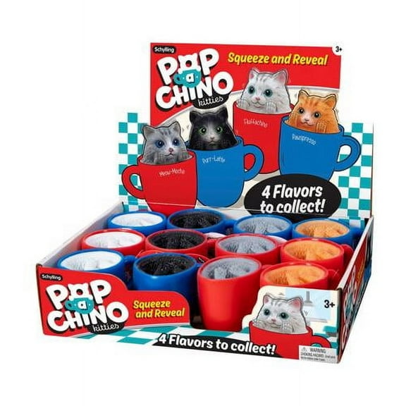 Schylling 6062326 Assorted Color Pop a Chino Kitties Fidget Toy, Pack of 12