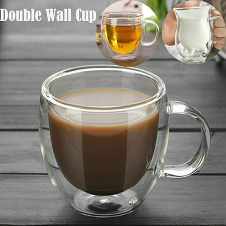 Double Wall Espresso Cup - Double Wall Cup Coffee Glass Tea Mug Insulated Mugs Espresso Cups Wine Beer 150ml
