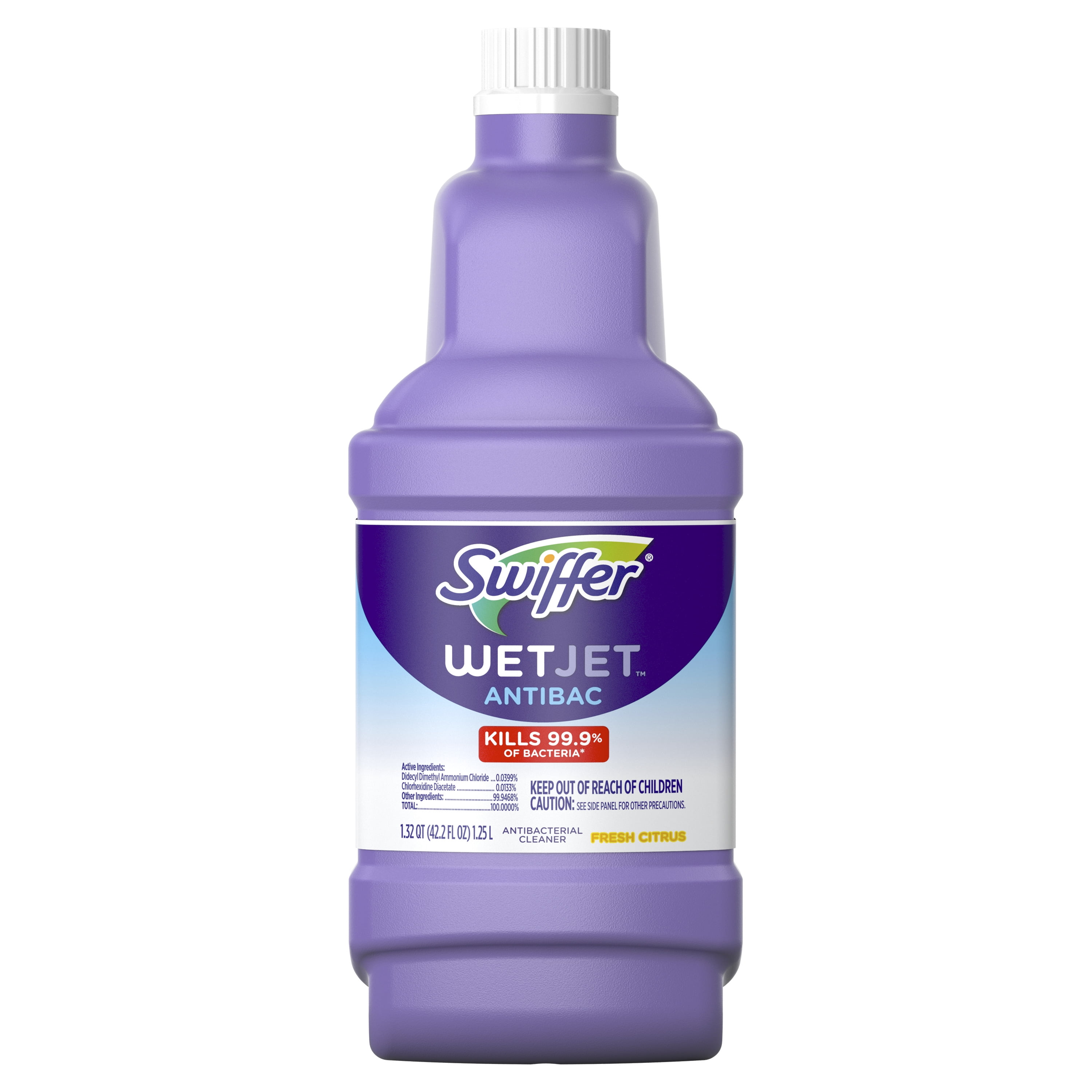 Swiffer WetJet Antibacterial Floor Cleaner, Citrus Scent, 1.25 Liters