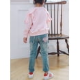 thumbnail image 4 of Conti Kids Toddler Girls Ruffle Shoulder Sweatshirts Pink 2-3 Years, 4 of 5