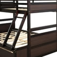 thumbnail image 6 of Harper & Bright Designs Twin Over Full Bunk Bed with Ladder and Storage Drawers Bunk Bed Frame, Espresso, 6 of 7