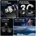 thumbnail image 6 of CHIBBS AI Smart Glasses with 3 set of Interchangeable Lens, 2GB Ram, Hands Free 1080 Video Real time Translation & Image Recognition- Creme White, 6 of 8