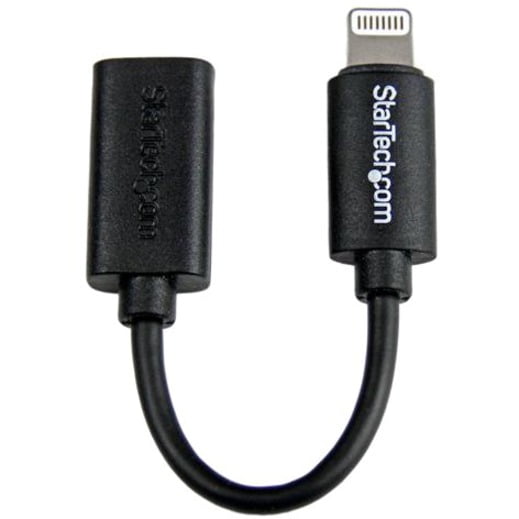 StarTech.com Black Micro USB to Apple 8-pin Lightning Connector for iPhone / iPod / iPad - Walmart.com