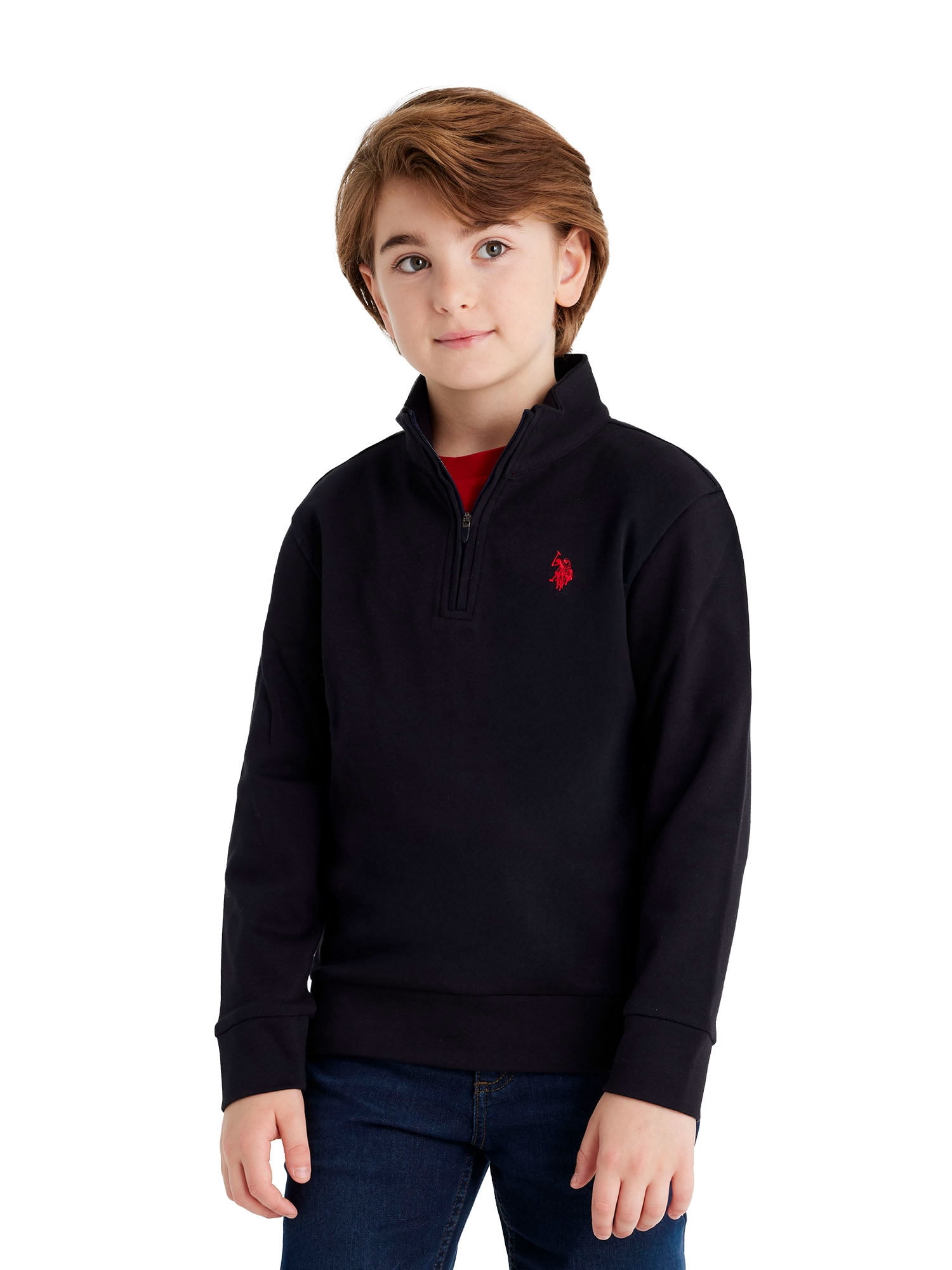 U.S. Polo Assn. Boys Interlock Quarter Zip, Sizes 4-18