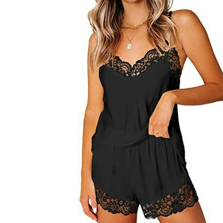 

HAWEE Sleepwear Womens Sexy Lingerie Satin Pajamas Cami Shorts Set Nightwear