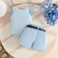 thumbnail image 5 of Infant Toddler Baby Girl Summer Clothes Bow Embroidery Short Sleeve T Shirts Top Shorts 2 Piece Summer Outfits Set Girls Summer Set 1-3 Years,2-3 Years, 5 of 9