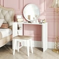 thumbnail image 2 of Gymax 36'' Compact Writing Desk w/ 3 Open Shelves Freestanding Anti-tipping Kit, 2 of 10