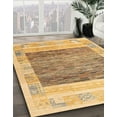 thumbnail image 3 of Ahgly Company Machine Washable Indoor Square Abstract Chocolate Brown Area Rugs, 8' Square, 3 of 7