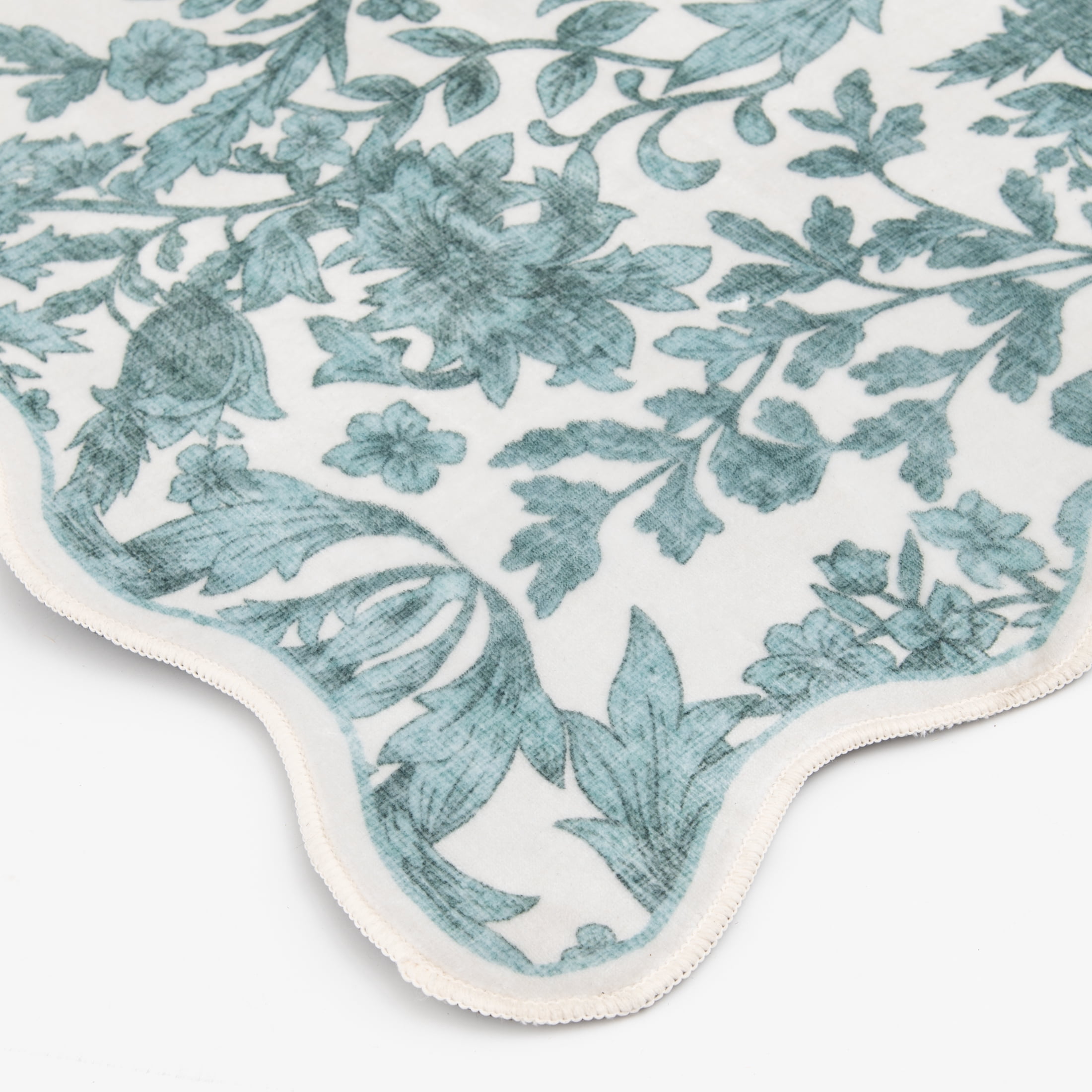 Mainstays 5'x7' Green Feather Faux Fur Scalloped Indoor Area Rug