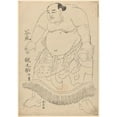 thumbnail image 2 of Katsukawa Shun'ei 14x18 Gold Ornate Wood Frame and Double Matted Museum Art Print Titled - Wrestler (Late 18th Century - Early 19th Century), 2 of 4