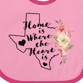 thumbnail image 4 of Inktastic Texas Home is Where The Heart is with Watercolor Floral Girls Baby Bib, 4 of 4
