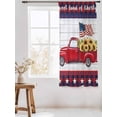 thumbnail image 3 of Sheer Curtains 63 Inch Length, Independence Day Semi Sheer Curtains Light Filtering Window Treatment, Red Truck Flag Sunflowers Wooden Grain Privacy Voile Drapes for Living Room Bedroom 52x63 Inch, 3 of 7