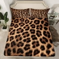 thumbnail image 2 of Homewish Fashion Leopard Print Twin Sheet Sets for Men, Cheetah Animal Twin Fitted Sheet, Chic Brown Polkadots Flat Sheet, Super Cozy Room Decor, 3-Piece, 2 of 7
