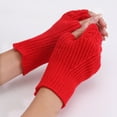 thumbnail image 6 of UJNDER Fingerless Gloves for Women Half Finger Winter Stretchy Knit Fingerless Mittens Unisex for Comfortable Wear Red One Size, 6 of 9
