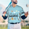 thumbnail image 4 of Fotbe Let's Go on an Adventure Baseball Jersey Shirt for Men and Women, Casual Short Sleeves Button Down T-Shirt-X-Large, 4 of 9