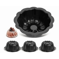 4 Inch Nonstick Mini Bundt Cake Pan, Baking, Carbon Steel Fluted Cake Pans, Metal Round Pumpkin Shaped Cake Mould for Cupcake, Muffin, Brownie, Pudding (1Pc)