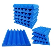 Bookishbunny 12 Pks Acoustic Foam Tiles Wall Record Studio Sound Proof 12"x 12"x 2" Fire Resistant Panels Blue