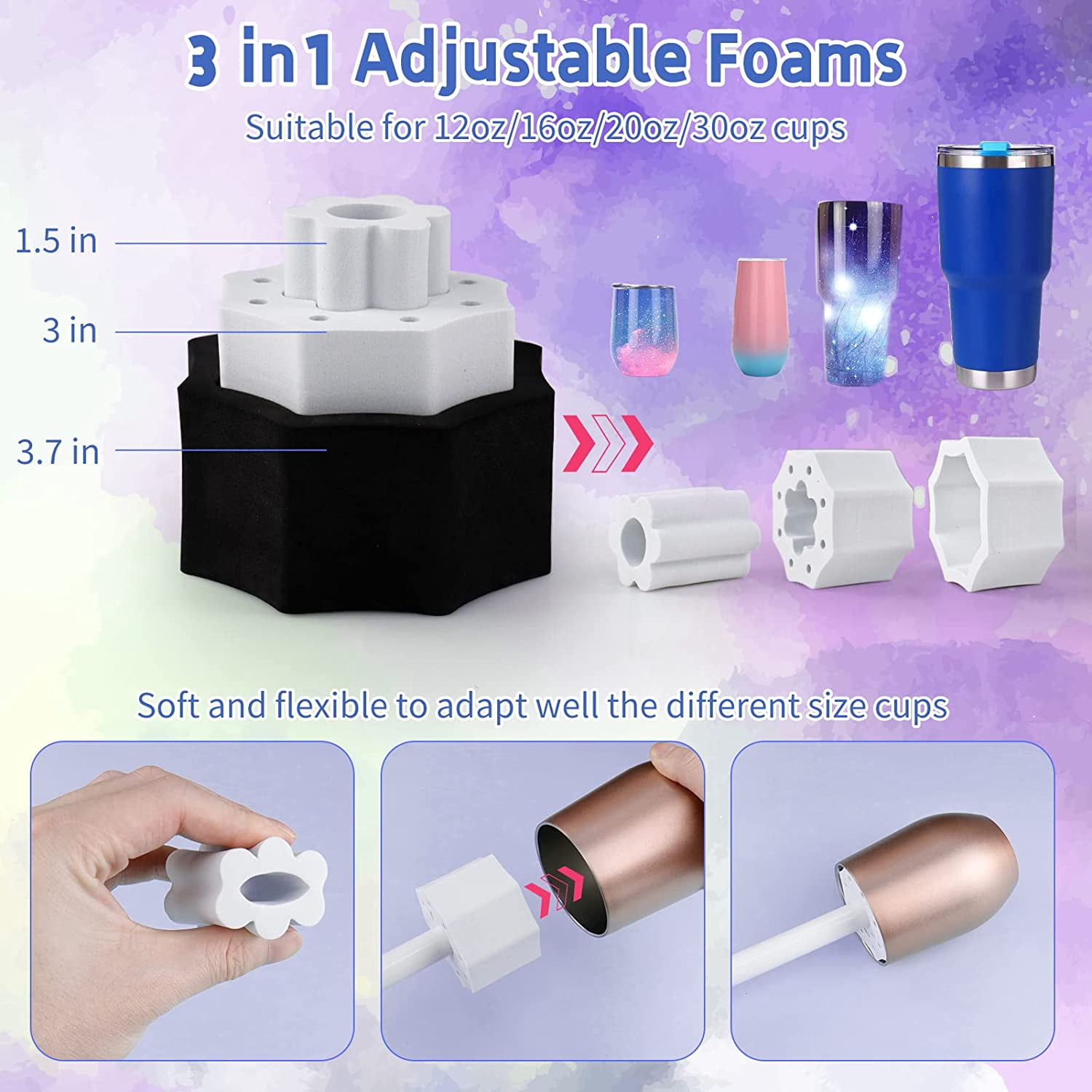 Cup Turner for Crafts Tumbler,Tumbler Cup Spinner,Glitter Powder,Epoxy Resin kit for Tumblers for Beginners with Foam