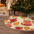 thumbnail image 6 of Daiia Cups of Tea Drawing Merry Christmas Tree Skirt , Xmas Large Lace-up Tree Skirt, Santa Snowflakes Rustic Home Decorations New Year Party Farmhouse Decor-36", 6 of 7