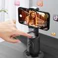 thumbnail image 3 of Trípode de seguimiento facial automático, no requiere aplicación, rotación de 360°, soporte para cámara de teléfono, soporte de seguimiento de teléfono inteligente para transmisión de vídeo en vivo, 3 of 5