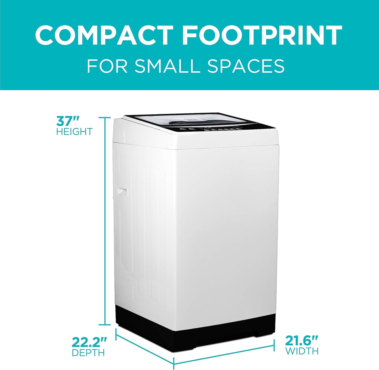 Small Portable Washing Machine 2.0 cu ft, Mini Compact Laundry Washer 6 Cycles, Transparent Lid LED Display, for Dorm Apartment RV Camping